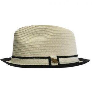 SAPPA IVORY/CREAM BLACK FEDORA STRAW MENS HAT